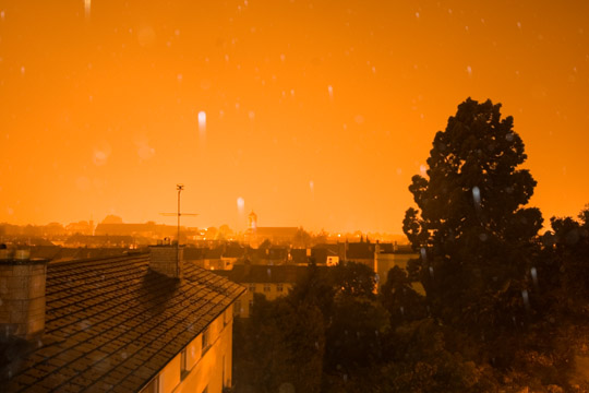 light pollution & raindrops